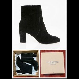 LE CHATEAU - Suede Block Ankle Heeled Booties (NEW)